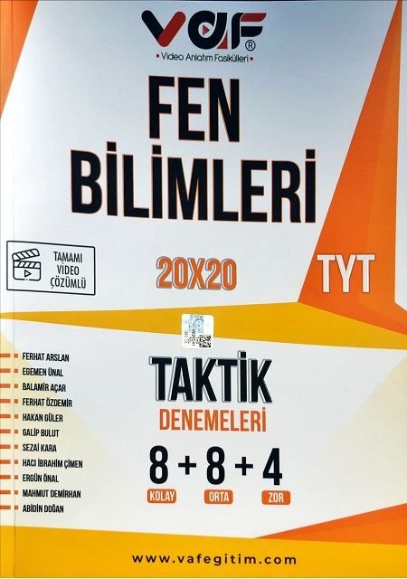 Vaf Yayınları TYT Taktik Deneme 20X20 Fen Bilimleri - 2022