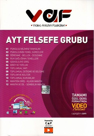 Vaf Yayınları YKS AYT Fasikül Felsefe Grubu - 2021
