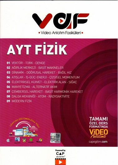 Vaf Yayınları YKS AYT Fasikül Fizik - 2022
