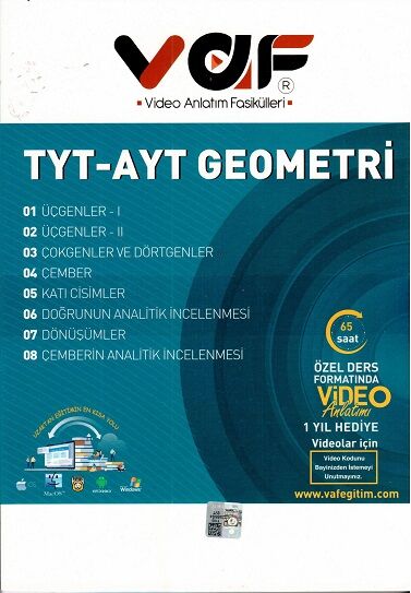 Vaf Yayınları YKS TYT AYT Fasikül Geometri - 2022-23