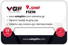 Vaf Yayınları 9.Sınıf Aktivasyon Kartı Fizik - 2022
