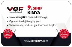Vaf Yayınları 9.Sınıf Aktivasyon Kartı Kimya - 2022