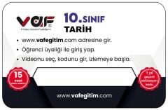 Vaf Yayınları 10.Sınıf Aktivasyon Kartı Tarih - 2022