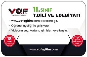 Vaf Yayınları 11.Sınıf Aktivasyon Kartı Edebiyat - 2022