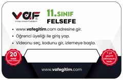 Vaf Yayınları 11.Sınıf Aktivasyon Kartı Felsefe - 2022