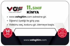 Vaf Yayınları 11.Sınıf Aktivasyon Kartı Kimya - 2022