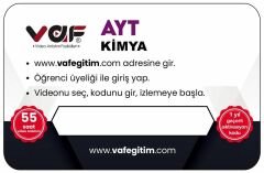 Vaf Yayınları YKS AYT Aktivasyon Kartı Kimya - 2022