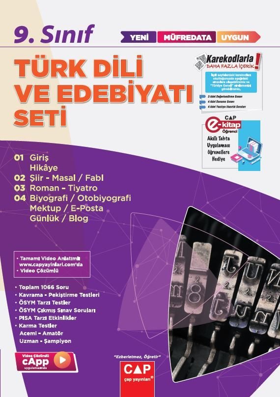 Çap Yayınları 9. Sınıf Set Anadolu T.Edebiyatı - 2022-23