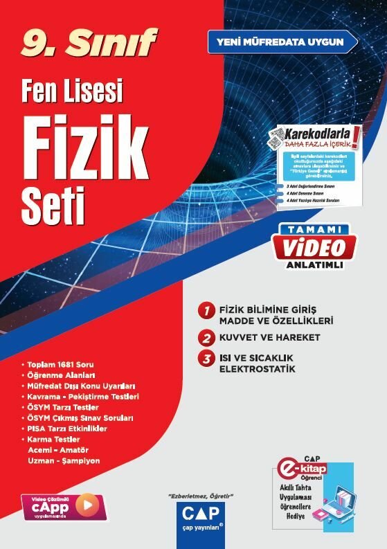 Çap Yayınları 9. Sınıf Set Fen Lisesi Fizik - 2023