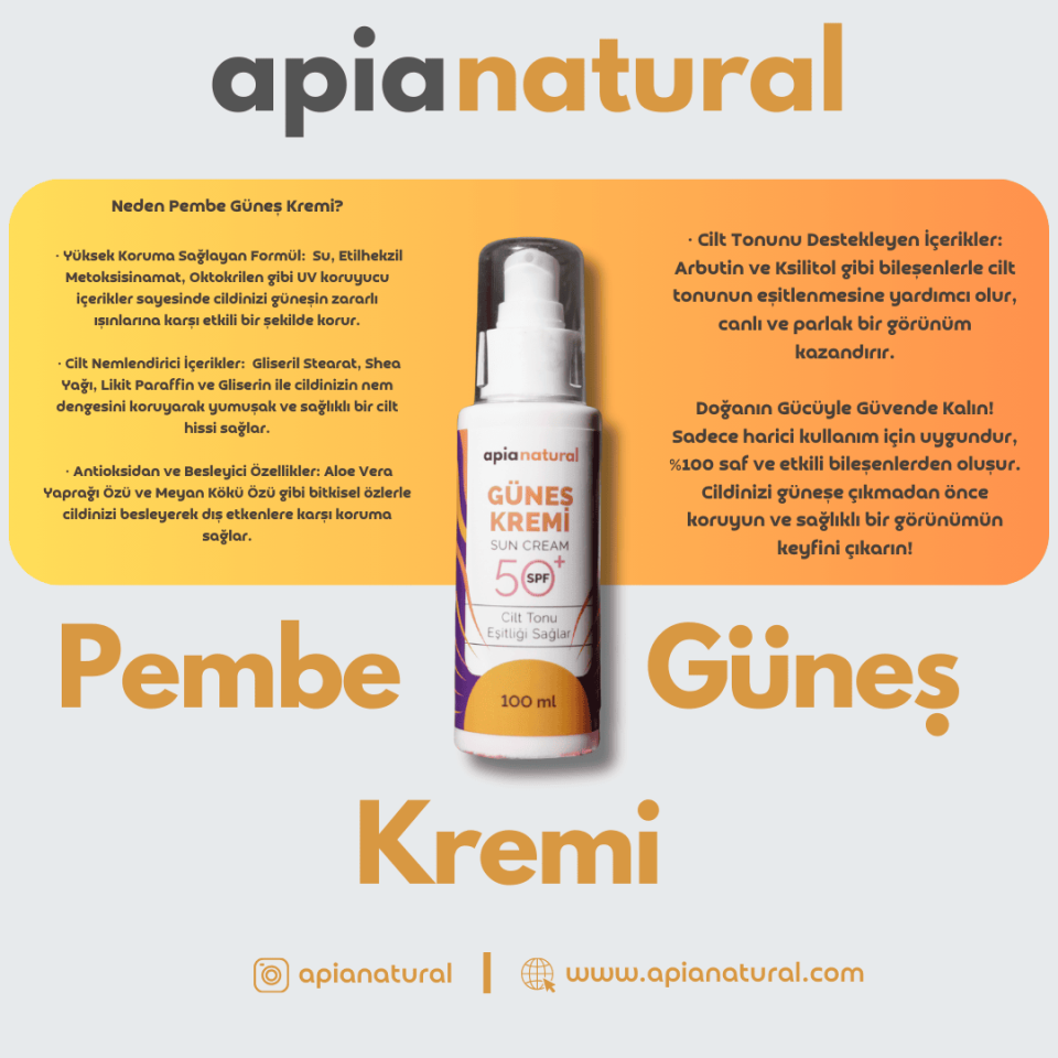 Pembe Güneş Kremi Cİlt Tonu Eşitleyicili