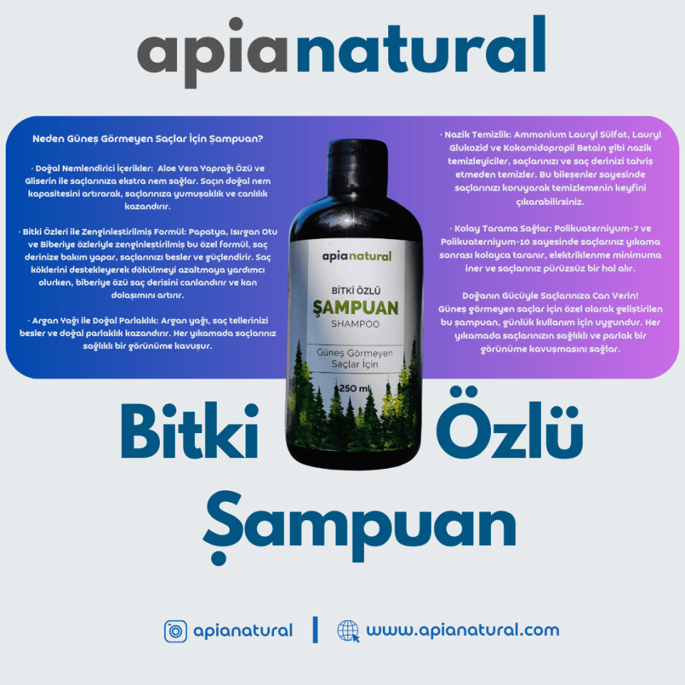 Güneş Görmeyen Saçlar İçin Şampuan 250 ML