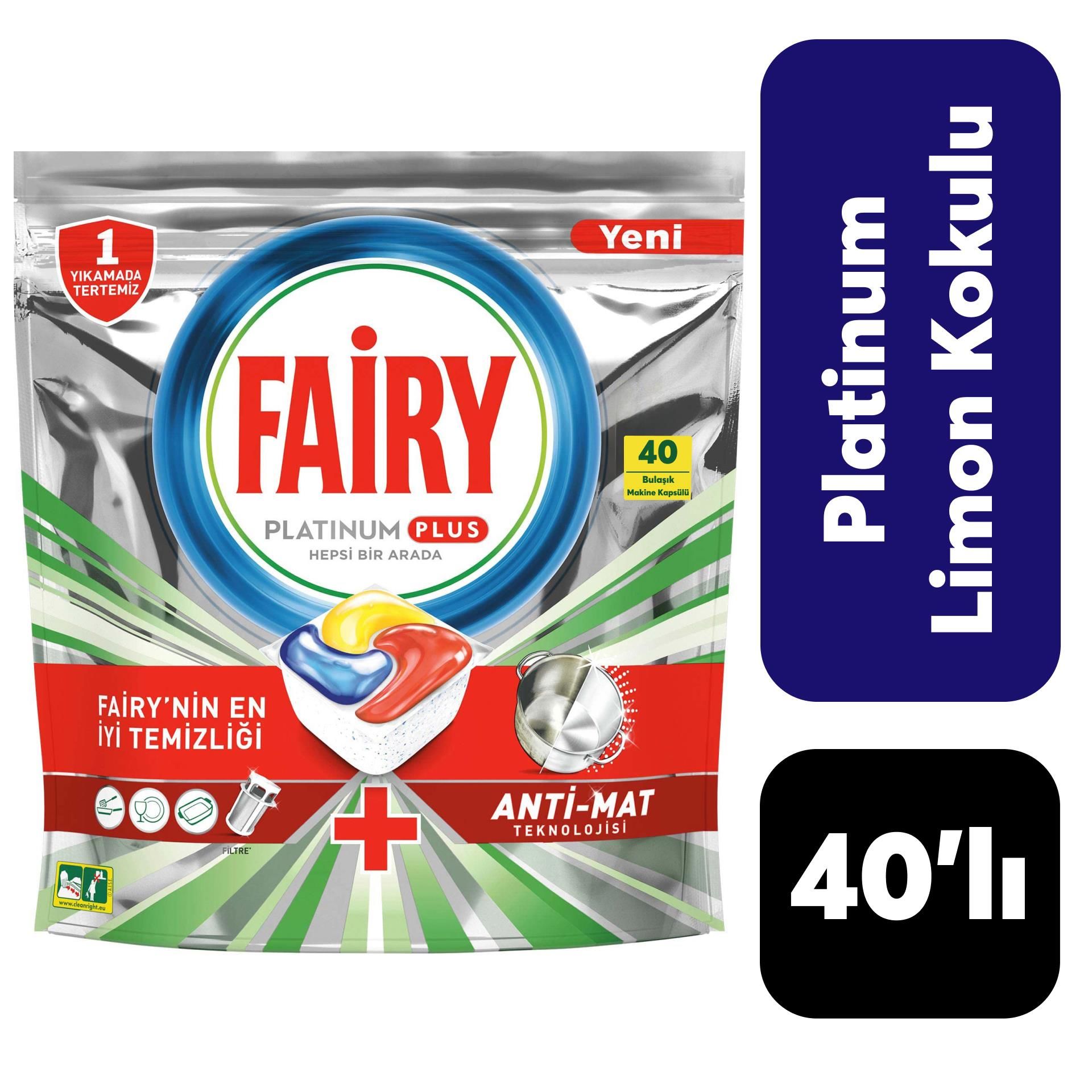 Fairy Platinum Plus 40'lı Limon Kokulu
