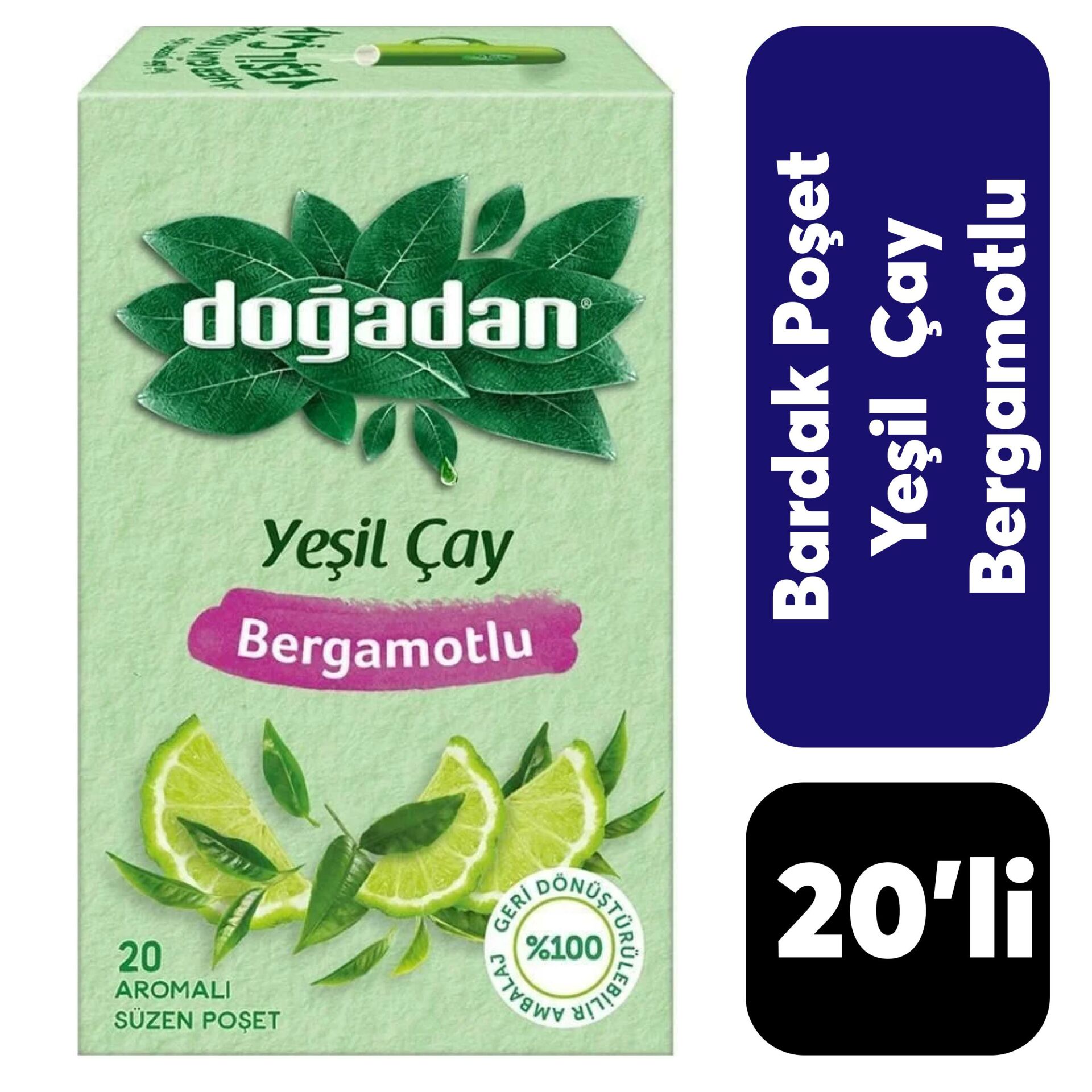 .Doğadan 20’li Bergamot Aromalı Yeşil Çay