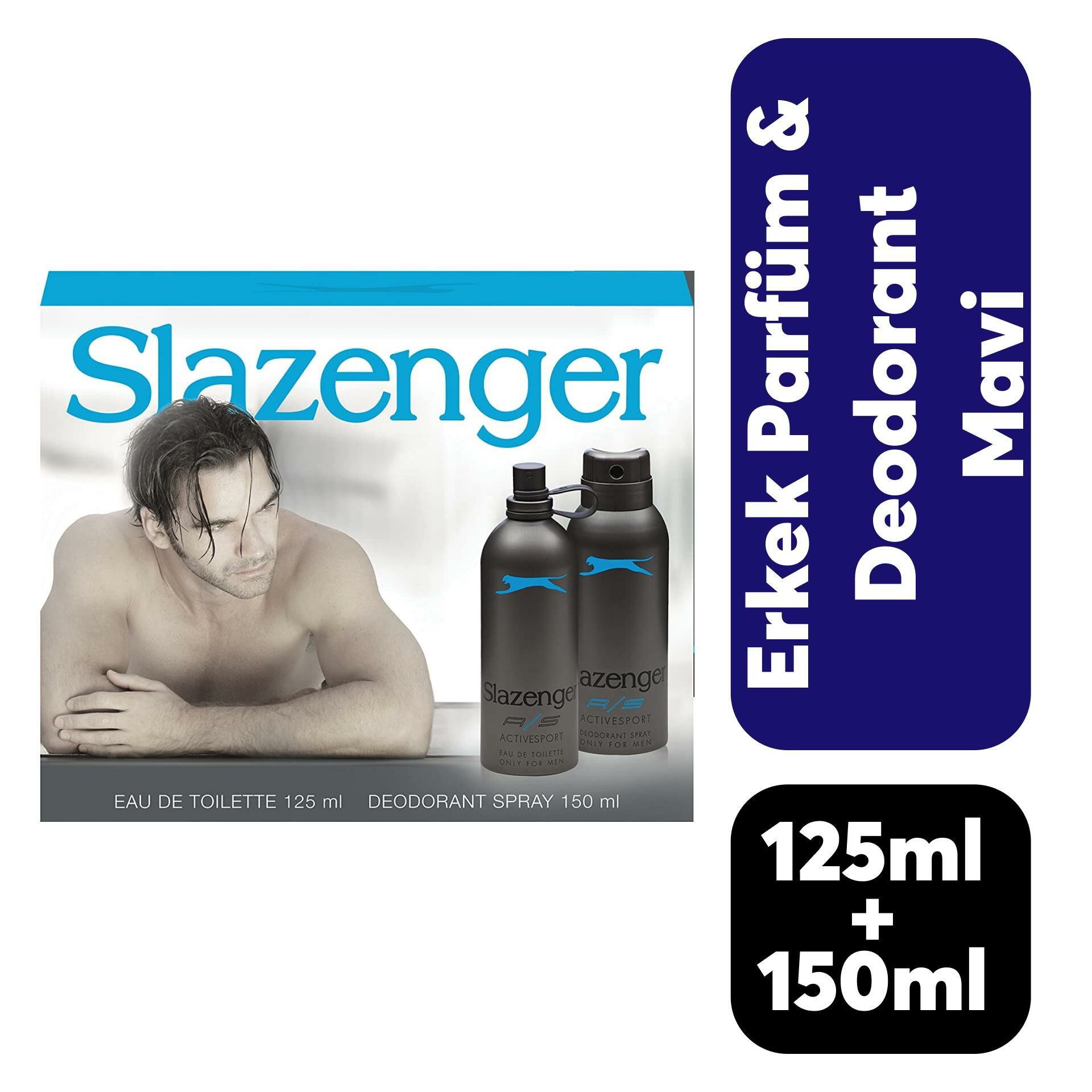 Set Slazenger Parfüm 125 ml + Deodorant 150 ml Mavi