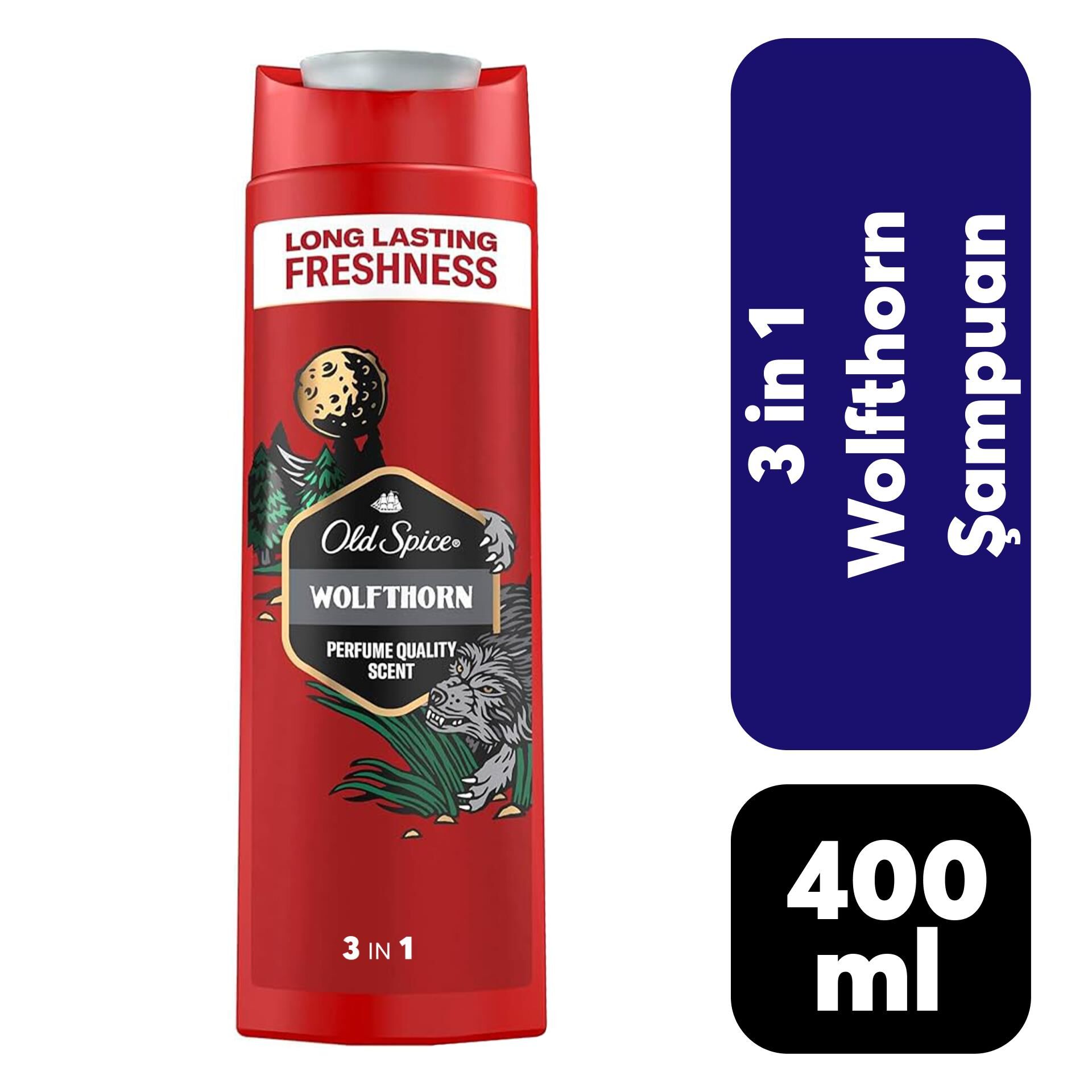 Old Spice Şampuan 400 ml 3 in 1 Wolfthorn