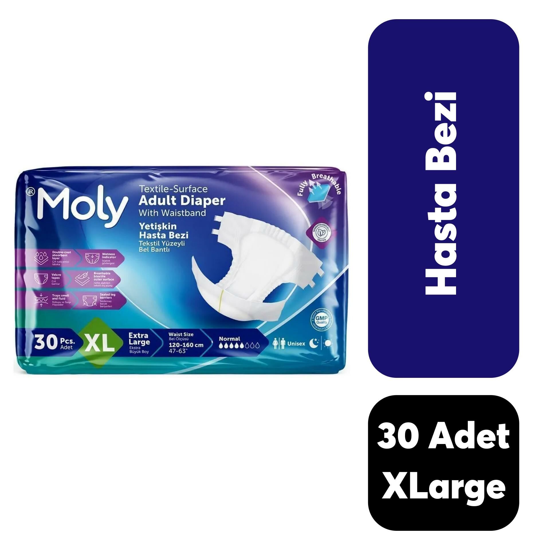 .Moly Bel Bantlı 30'lu Hasta Bezi XLarge