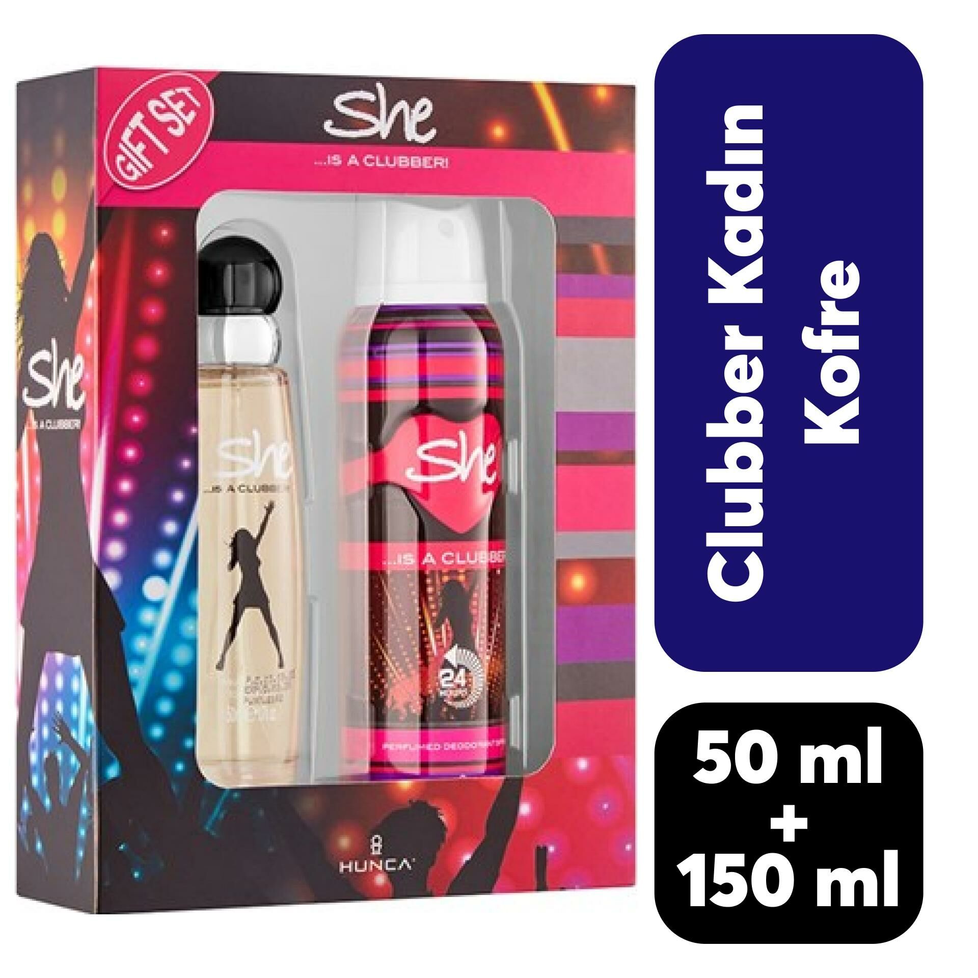 Kofre She Kadın Parfüm 50 ml + Deodorant 150 ml Clubber