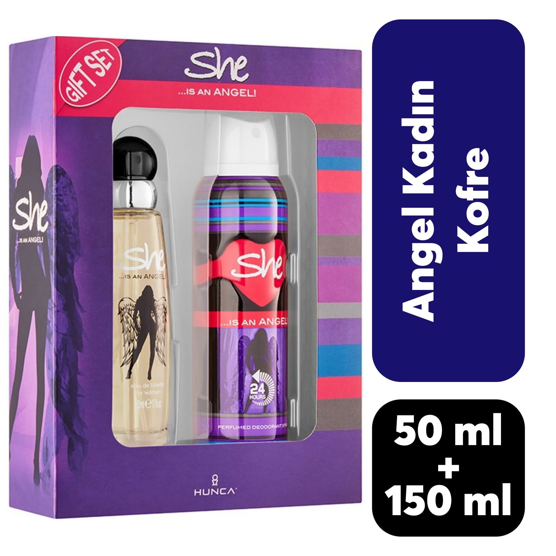 Kofre She Kadın Parfüm 50 ml + Deodorant 150 ml Angel