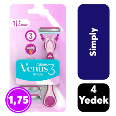 Gillette Venüs Simply Makine + 4 Yedek