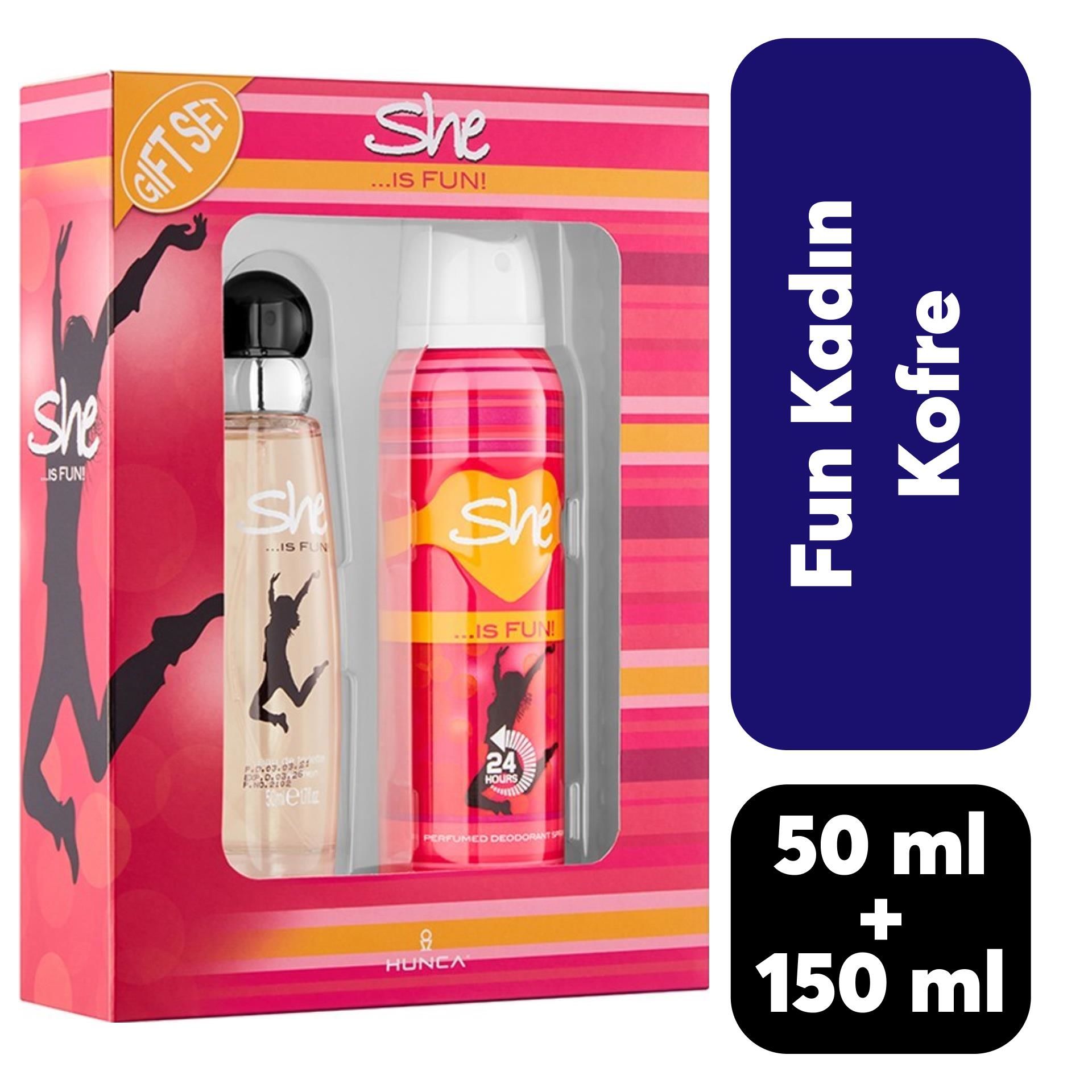 Kofre She Kadın Parfüm 50 ml + Deodorant 150 ml Fun