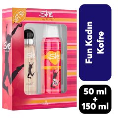 Kofre She Kadın Parfüm 50 ml + Deodorant 150 ml Fun