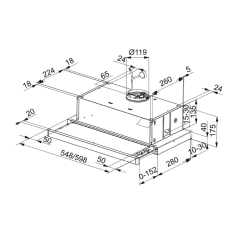 Franke FTC 6032 GR/ XS V2/600 Sürgülü Aspiratör Inox