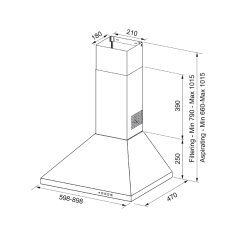 Franke FDL 6165 XS 600 Duvar Tipi 60 CM Davlumbaz