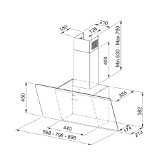 Franke FPJ 915 V WH A Glass Vertical Beyaz Duvar Tipi Davlumbaz