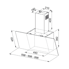 Franke FPJ 615 V WH /SS Beyaz Glass Linear Vertical Duvar Tipi Davlumbaz