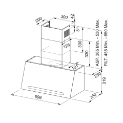 Franke Trendline Plus BK 70 Siyah Duvar Tipi Davlumbaz