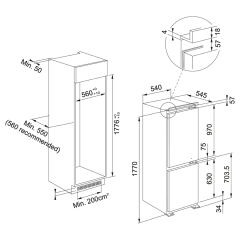 Franke FCB 320 NE F 273 LT Ankastre Kombi Buzdolabı