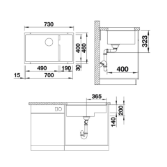 BLANCO SUBLINE 700-U LEVEL SILGRANİT ALUMETALİK EVİYE