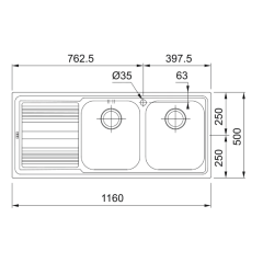 Franke Logica Line LLX 621-116 Dekorlu Eviye