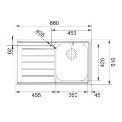 Franke Neptune NET 611-86 Dekorlu Eviye