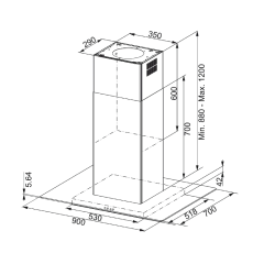 Franke FGL 915 I BK/XS Smart Linear Inox Ada Tipi Davlumbaz