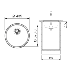 Franke Rondo ROX 610/110-38 - Evye - Paslanmaz Çelik İnox - Tezgah Altı Evye