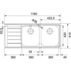 Franke Neptun NET 621 Mikrodekor Sol Damlalıklı Mikro Dekor Eviye