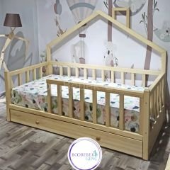 Nil Doğal Ladin Masif Yavrulu Montessori Karyola