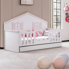 Erdek Yavrulu Montessori Karyola - Pembe