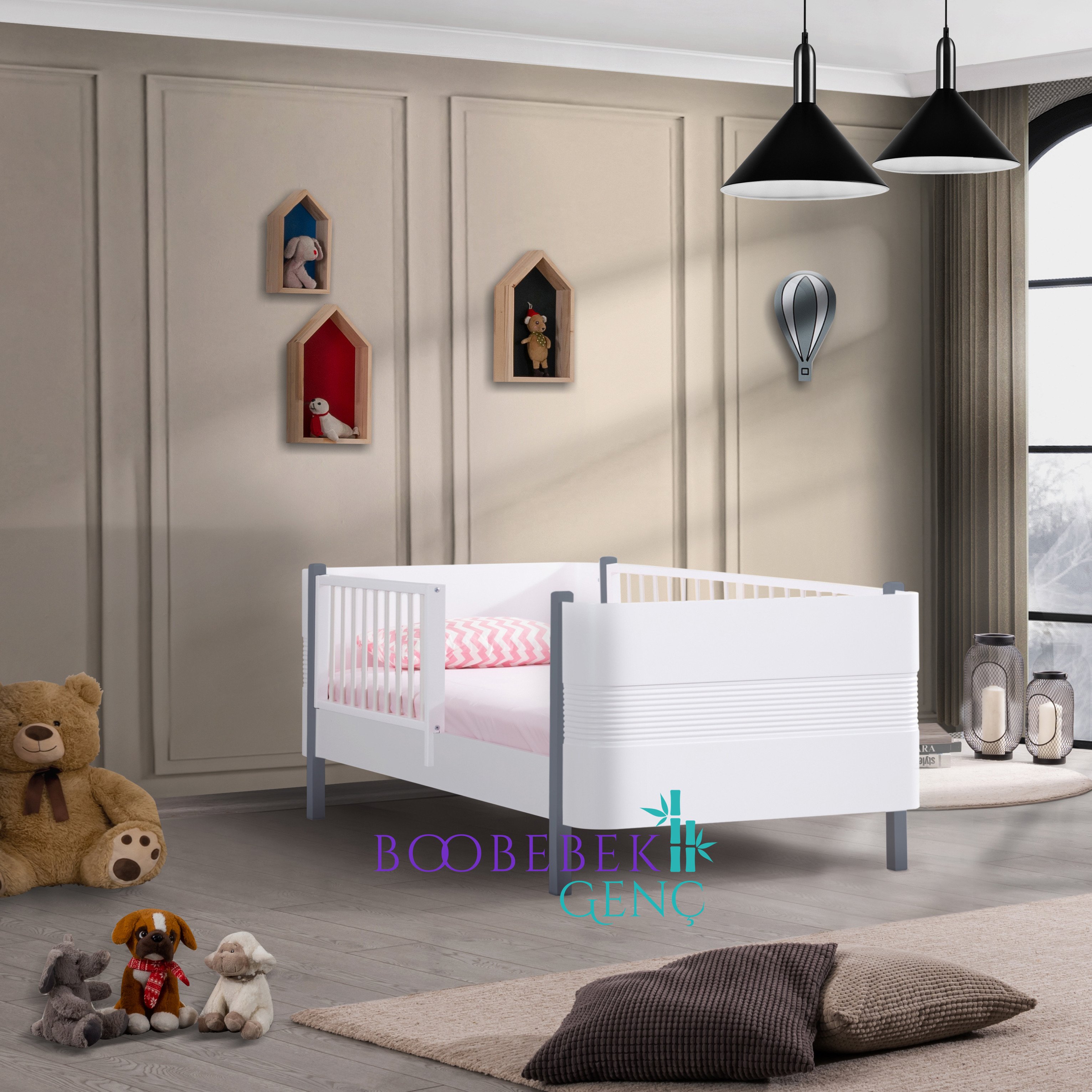 Roma Oval MDF Karyola, Antrasit