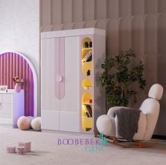 Myra 2 Kapılı Kitaplıklı Dolap, Pembe