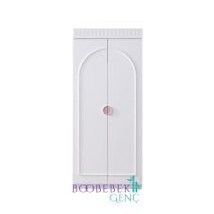 Verona 4 Kapılı Kitaplıklı Dolap, Pembe Kulp