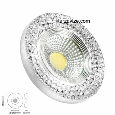 Marketcik Sıva Altı Dekoratif Kristal Cam Led Spot Armatür 3 Watt Beyaz-Günışığı Işık