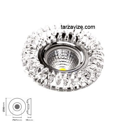 Marketcik Sıva Altı Dekoratif Kristal Cam Led Spot Armatür Beyaz-Günışığı Işık