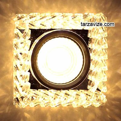 Tarzavize Sıva Altı Dekoratif Kristal Cam Led Spot Armatür Beyaz-Günışığı Işık