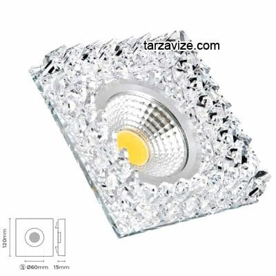 Tarzavize Sıva Altı Dekoratif Kristal Cam Led Spot Armatür Beyaz-Günışığı Işık