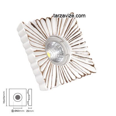 Tarzavize TR3063 Sıva Altı Dekoratif Porselen Led Spot Armatür Beyaz-Günışığı Işık