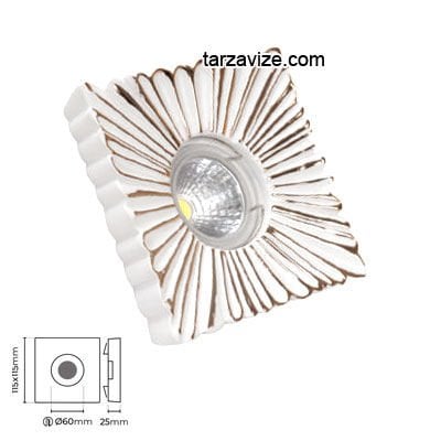 Tarzavize TR3063 Sıva Altı Dekoratif Porselen Led Spot Armatür Beyaz-Günışığı Işık