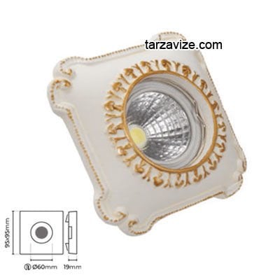 Tarzavize TR3053 Sıva Altı Dekoratif Porselen Led Spot Armatür Beyaz-Günışığı Işık