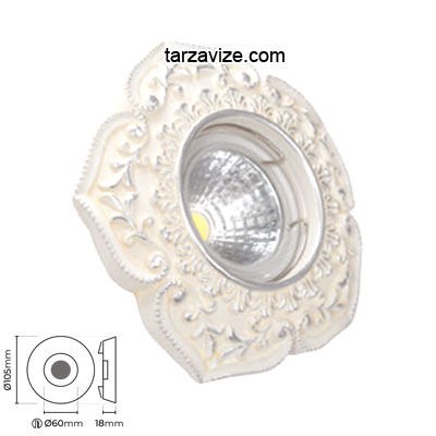 Tarzavize TR3015 Sıva Altı Dekoratif Porselen Led Spot Armatür Beyaz-Günışığı Işık